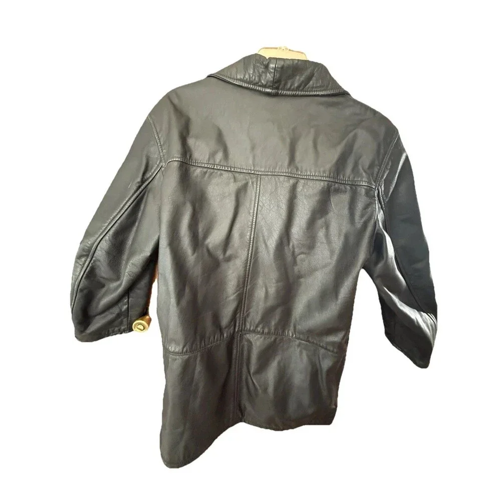 Vintage Howard Montgomery Vera Pelle Leather Car Coat Men's Size 50 Made Italy - Picture 5 of 6